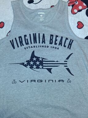 Virginia Beach Grey Graphic Tank Top - SunStations